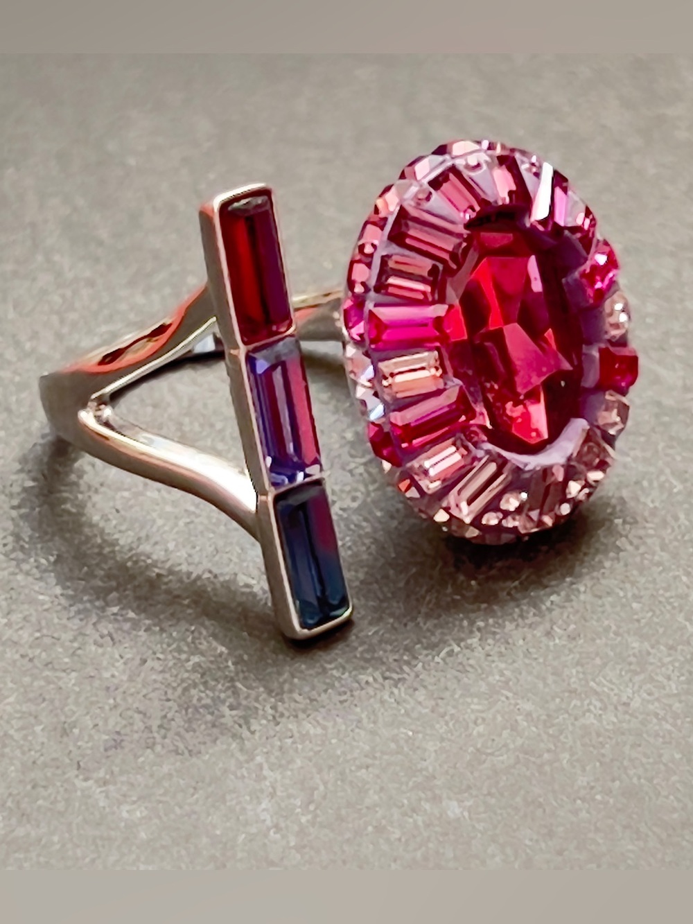 Authentic Swarovski Multi-Crystal Statement Ring - Size 58 (US 8)